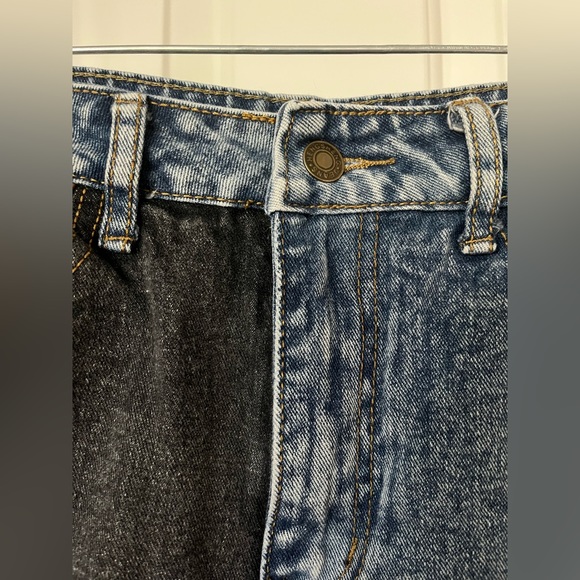 Two color denim shorts (SHEIN), dark wash denim/black denim, US size 4 - Picture 3 of 5